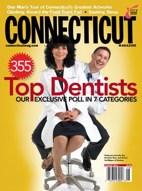 Dr. Ross Sanfilippo on the cover of August 2011 Connecticut magazine featuring Top Dentists