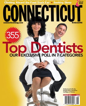 Dr. Ross Sanfilippo on the cover of August 2011 Connecticut magazine featuring Top Dentists